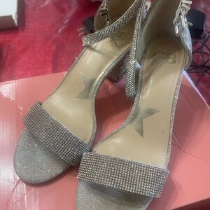 Gianni Bini Shimmering Silver Embellished Heels